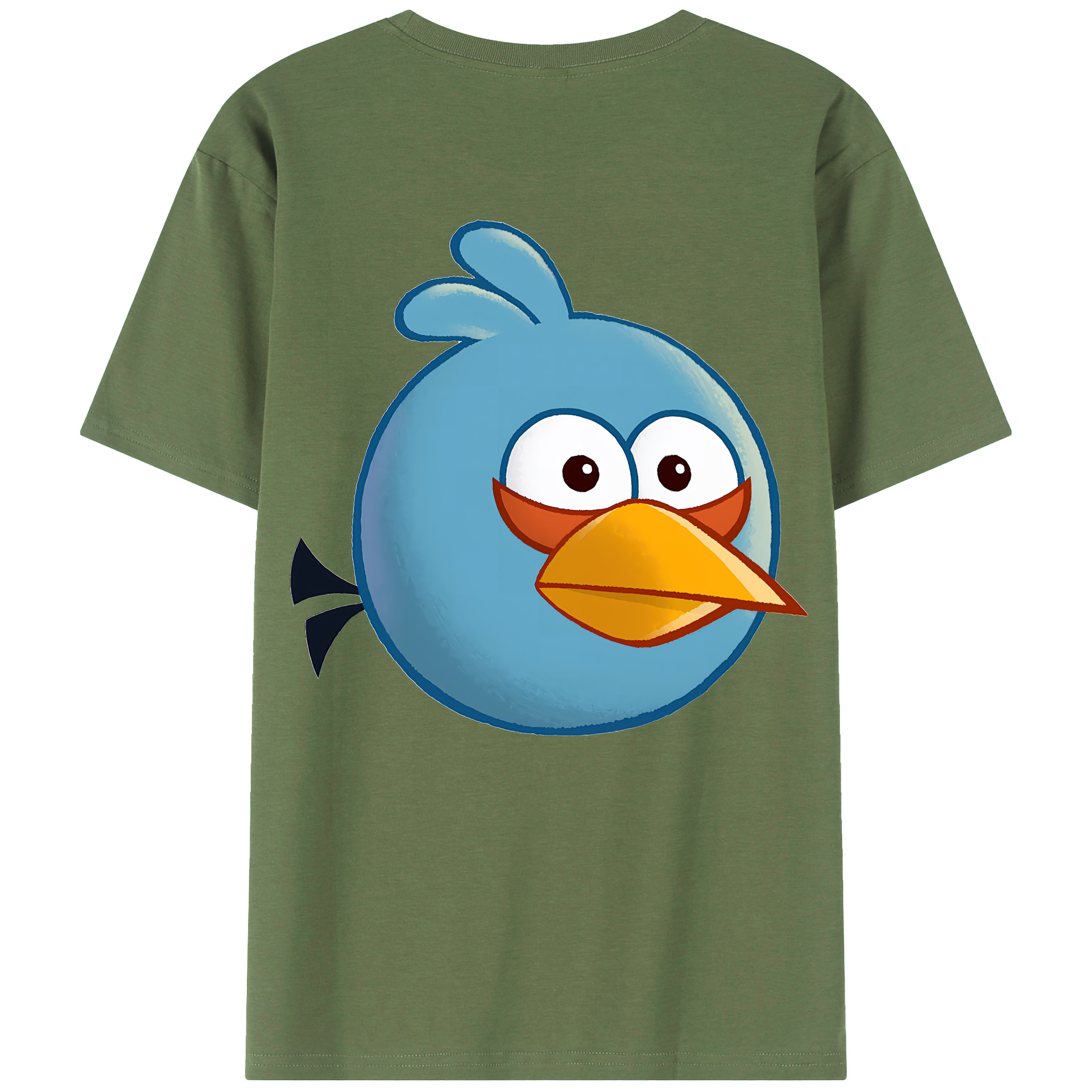 （画像用） Angry Birds アングリーバード 綿100％ メンズ半袖Tシャツ（バックプリント） 通気性